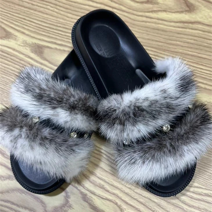 Women's Soft Mink Fur Slippers
